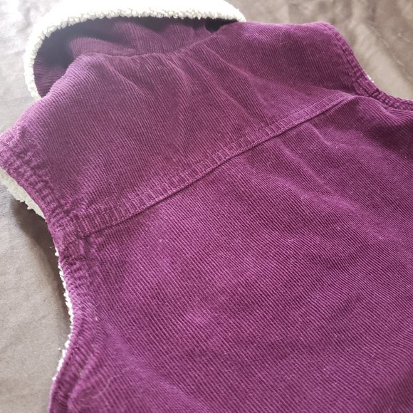 Corduroy Vest Purple Plush Fleece Lined Button Up Thick Warm Kids XS Please Mum - Picture 5 of 8